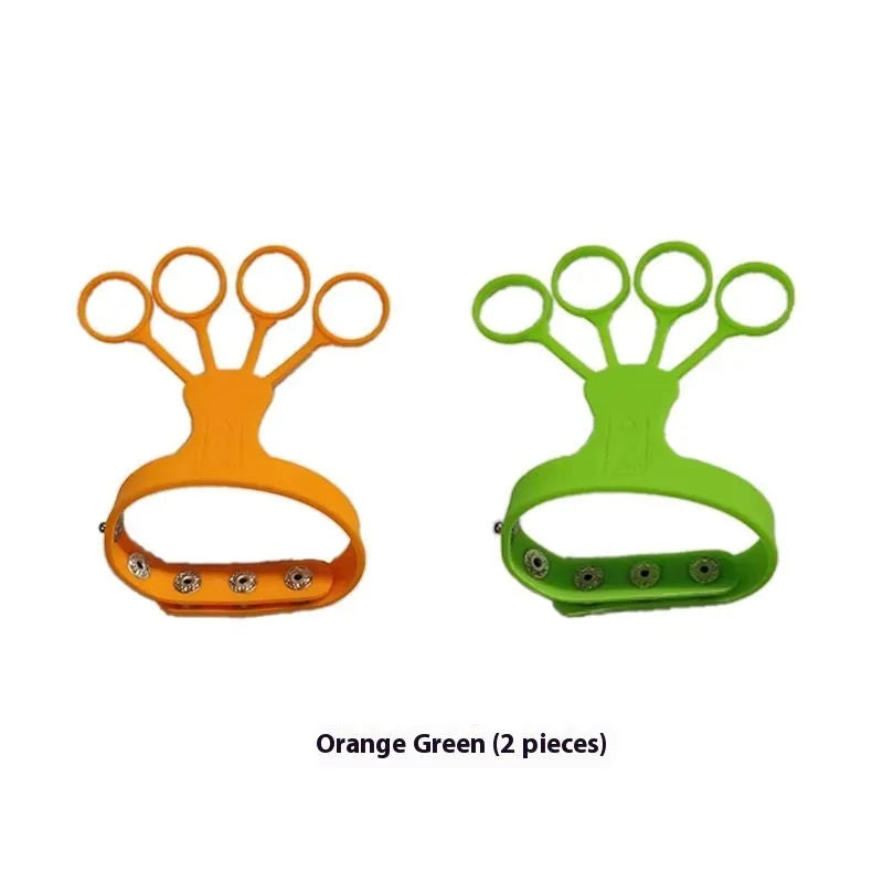 Basketball shooting brace for finger training and three-point shooting practice, shown in black and orange.