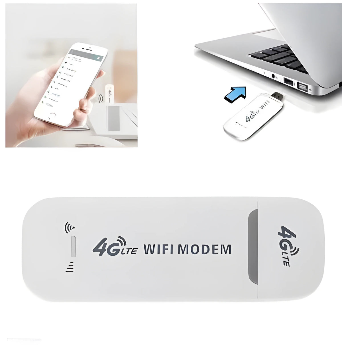 White mobile USB router, 4G USB dongle, drive free, for desktop notebook tablet