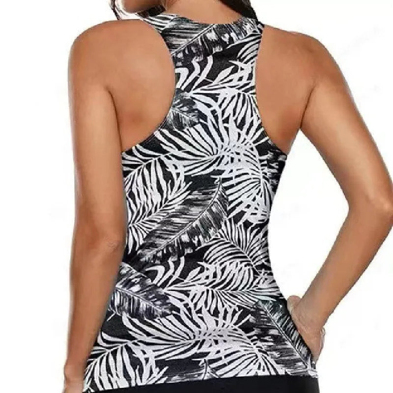 Women's split bow design bikini swimsuit in polyester fabric, showing colour options.