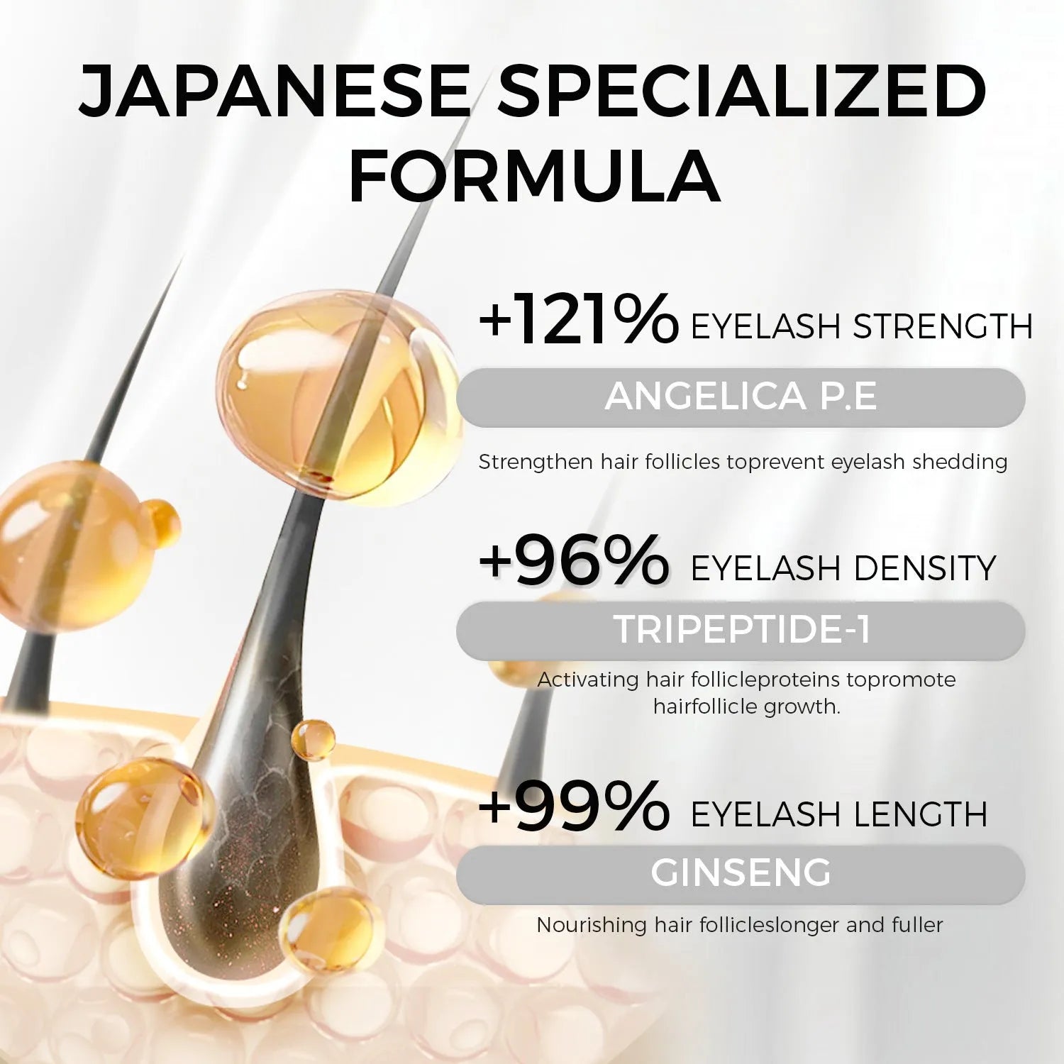 Silver eyelash growth essence bottle with 5ml eyelash nutrient solution for gentle repair