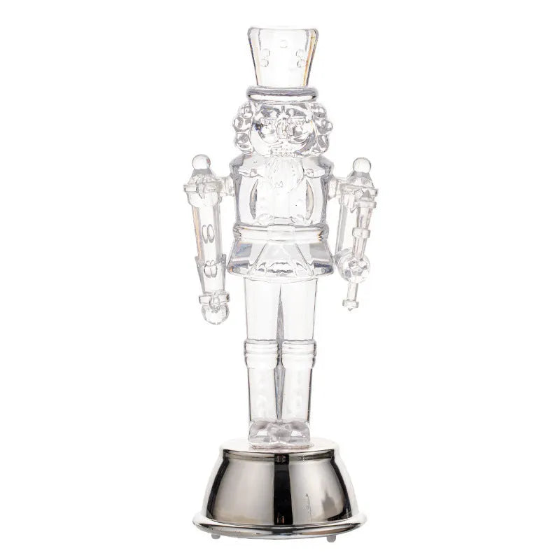 Transparent plastic walnut soldier nutcracker Christmas decoration in traditional design