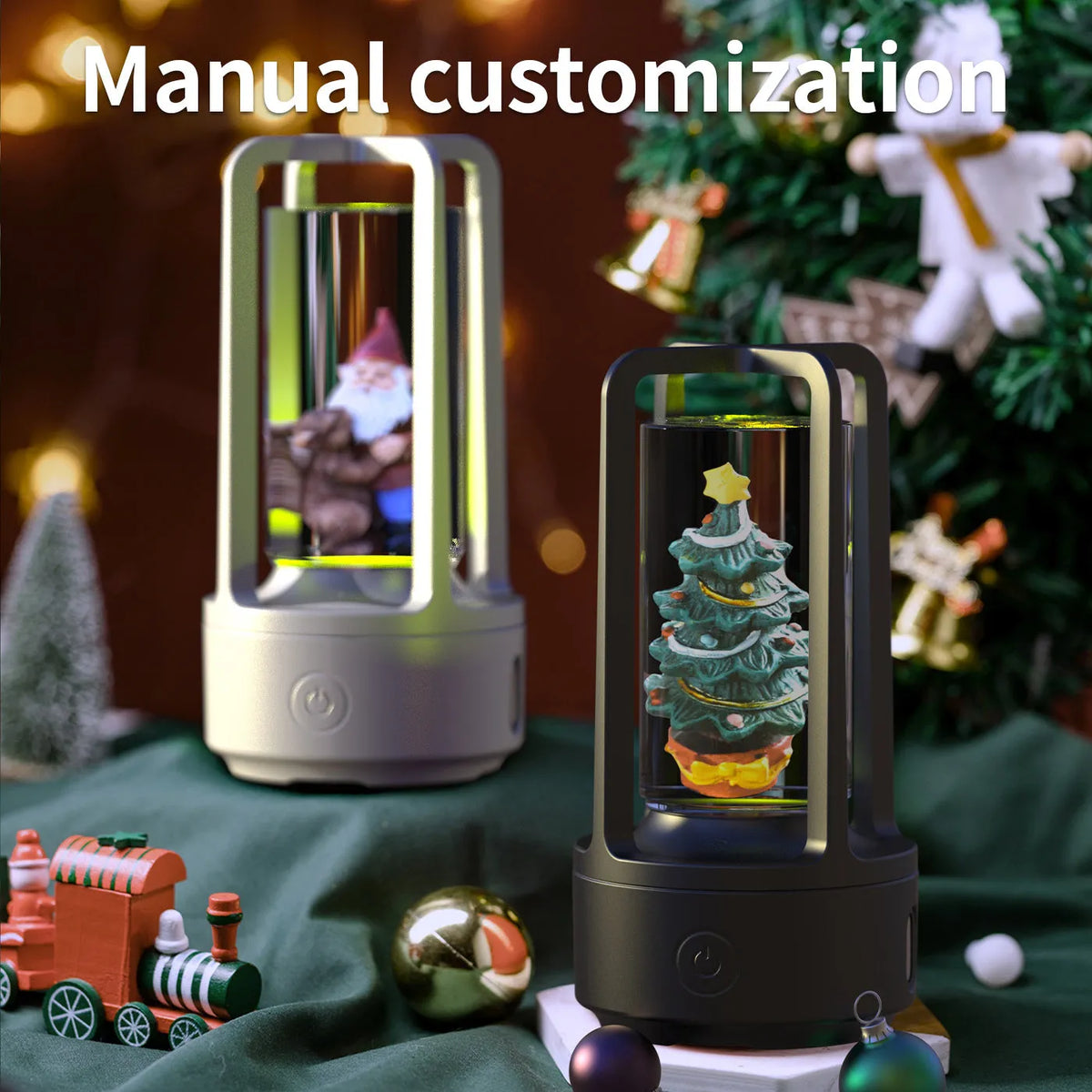 2-in-1 DIY crystal Bluetooth speaker night light with touch resin base, black and white options