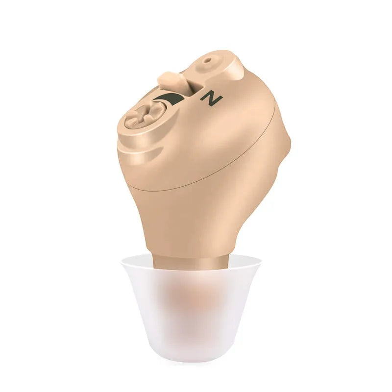 Skin colour G17 ABS intelligent noise reduction hearing aid for elderly with USB charging port visible