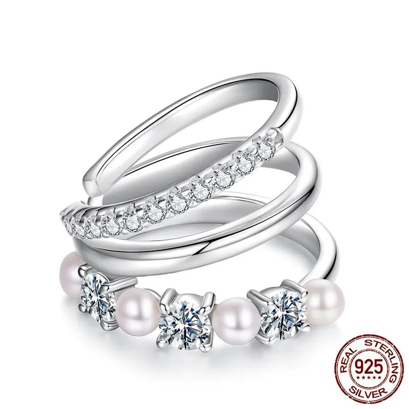 S925 sterling silver geometric ear clip with line design, electroplated finish, colour MSE106