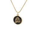 Copper bottle cap pendant necklace with 18K gold plating on a 40 cm box chain.