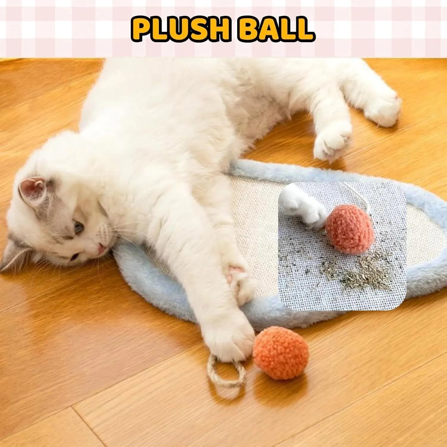Cartoon sleeping cat design sisal scratching mat mounted on wall for indoor cats