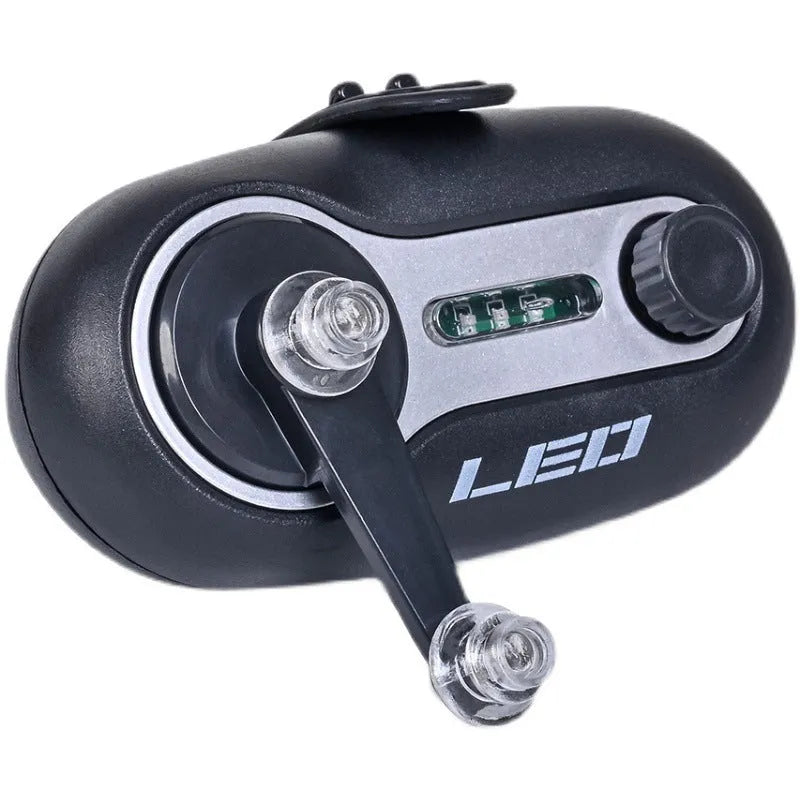 Intelligent automatic night fishing rod alarm with induction lamp in black rocker style