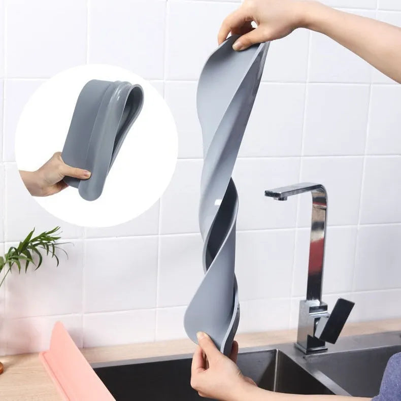Silicone kitchen sink water blocking plate divider in grey, blue or black