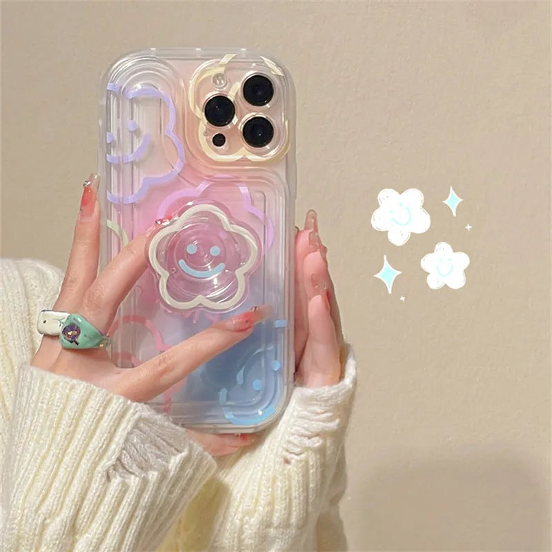 Halo dyed sun flower TPU rear cover phone case for Apple iPhone 11 to 14 Pro Max in picture colour