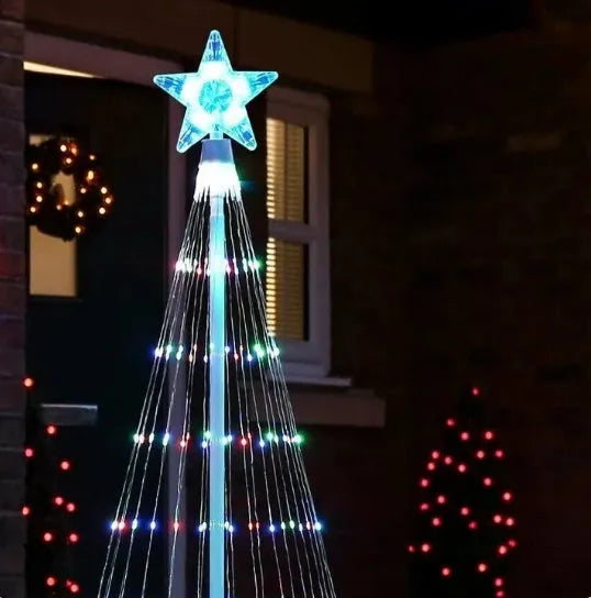 Multi-colour LED animated outdoor Christmas tree lights for garden decoration