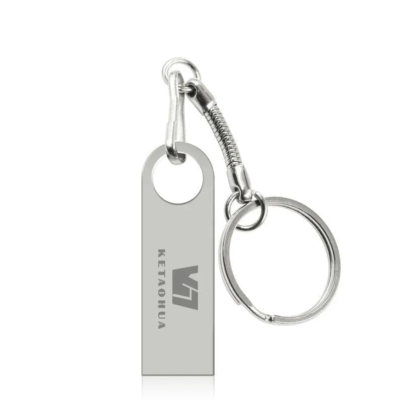 Metal USB car flash drive in black colour showing compact design with USB 2.0 connector