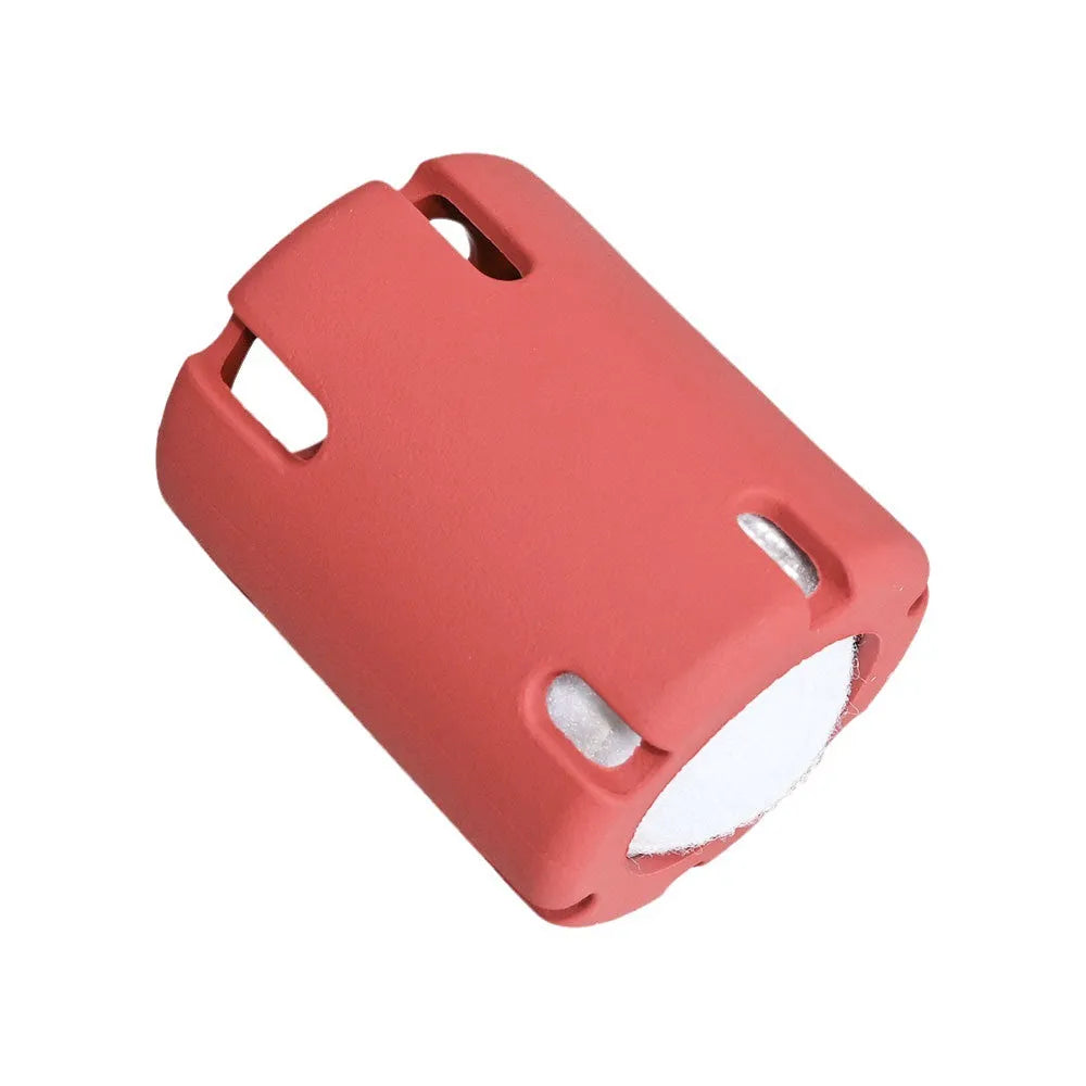 Rubber dog chew toy set in small and large sizes, shown in light purple, dark blue, lotus root colour and dark red.