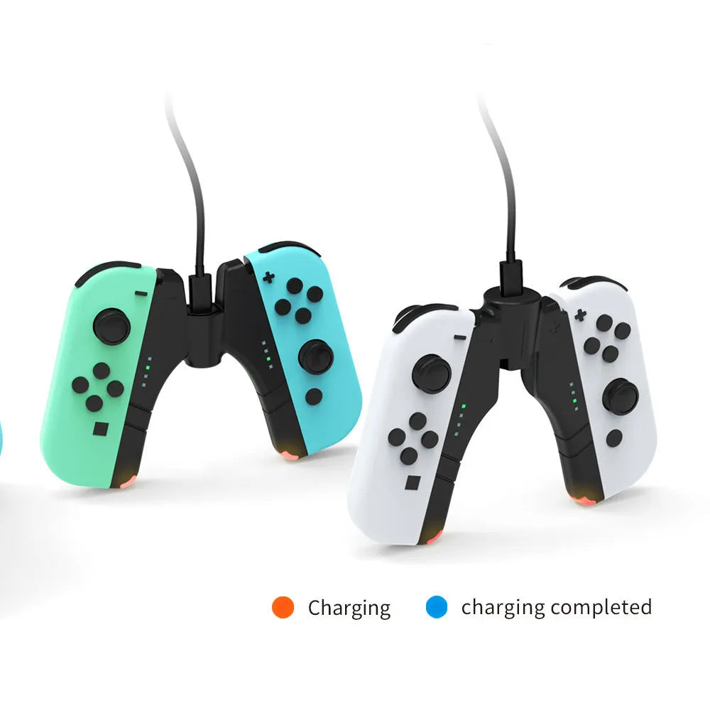 Black four-in-one fixed charger holder for Switch OLED and Switch rod end with Type-C interface