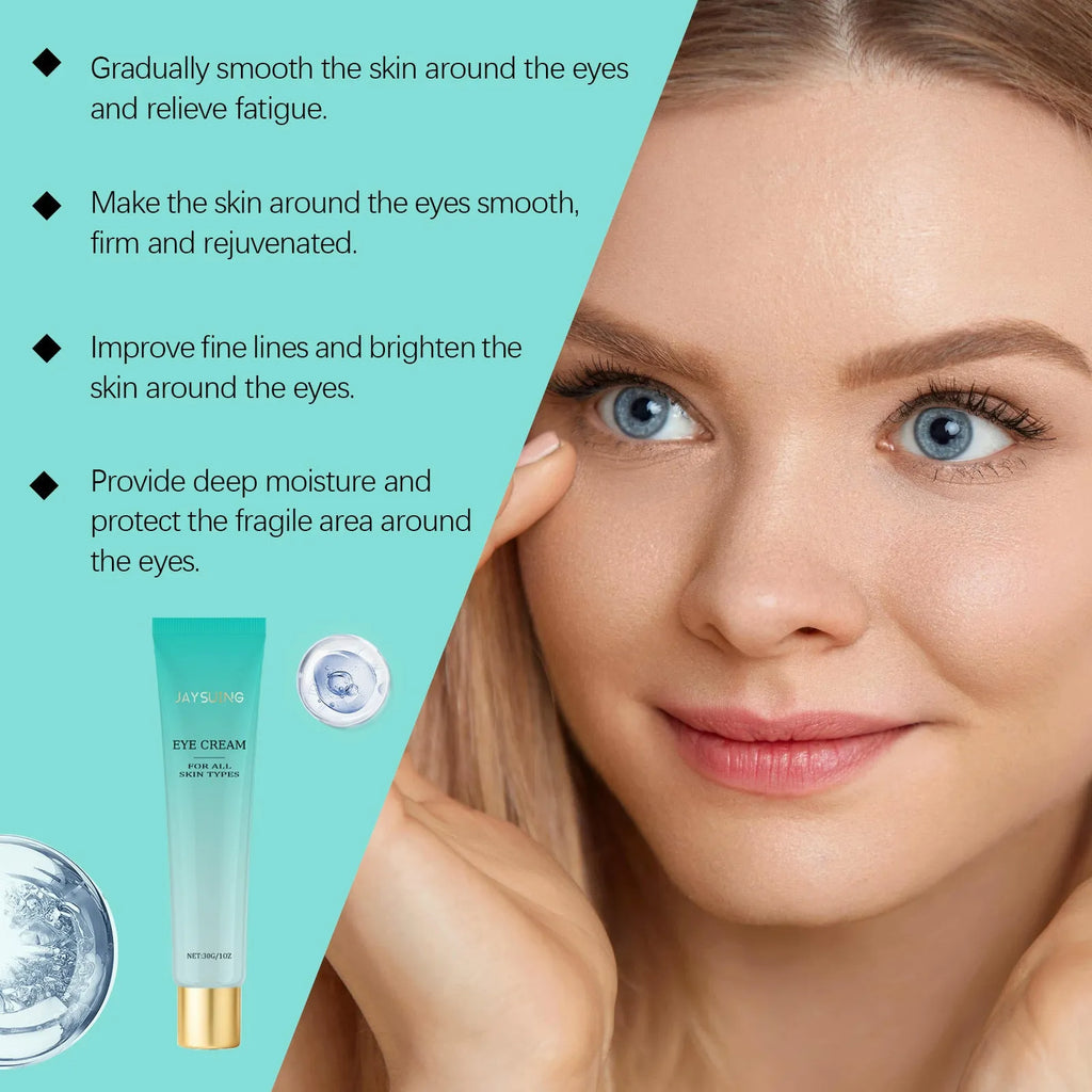 30g pot jar of retinol and hyaluronic acid anti-aging eye cream for dark circles and fine lines