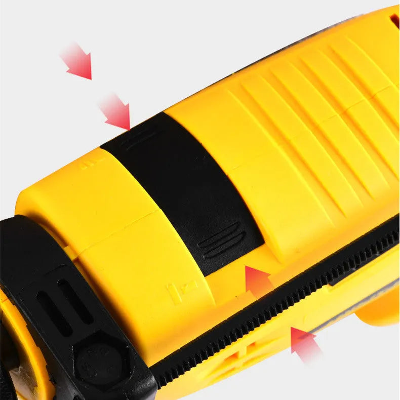 Black 710W electric impact drill with 13mm keyless chuck and variable speed trigger, on a white background