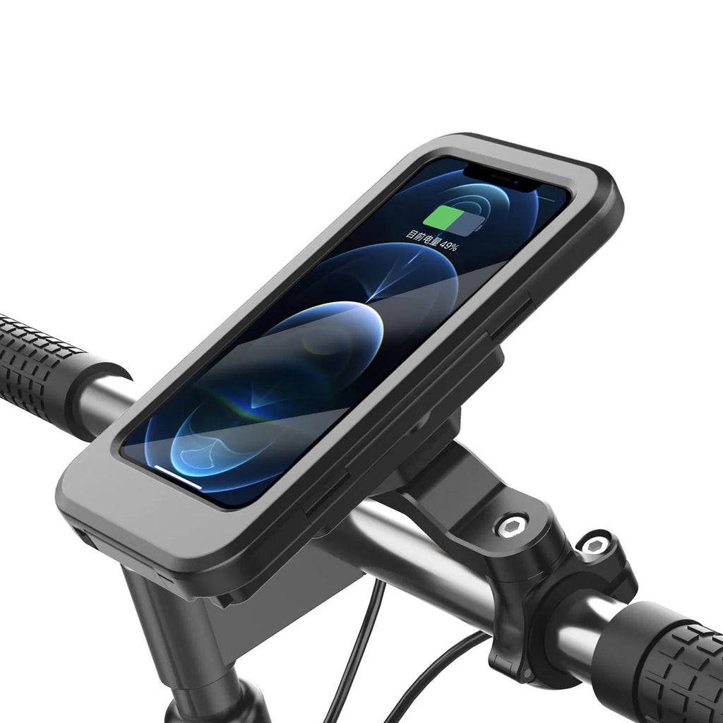 Waterproof retractable motorcycle wireless charger bracket with universal mount, long version HL69