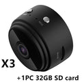 Small home WiFi remote high-definition night vision network camera in black with 3.6mm lens