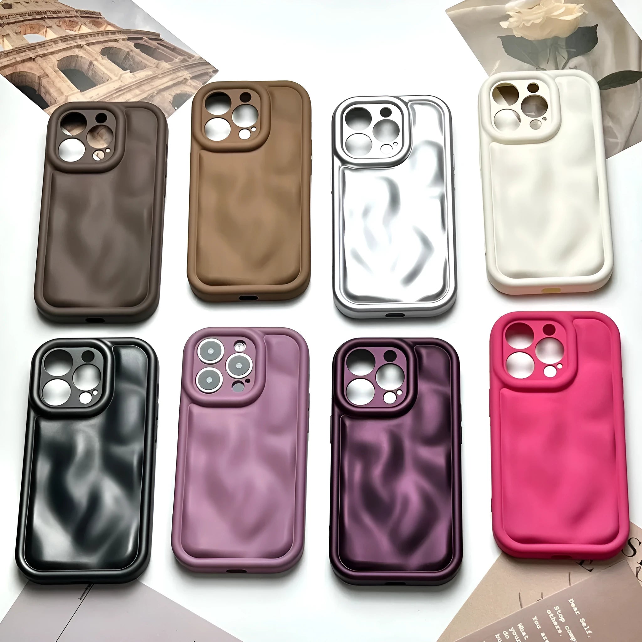 Solid colour meteorite pattern TPU silicone phone case for Apple iPhone 11-15 series, anti-fingerprint drop-resistant protective cover