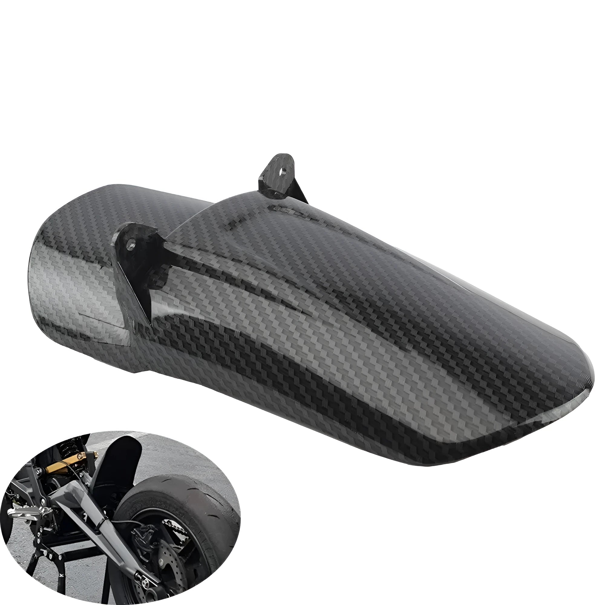 Carbon fibre motorcycle rear shock fender for Light Bee scrambler model SUR-106