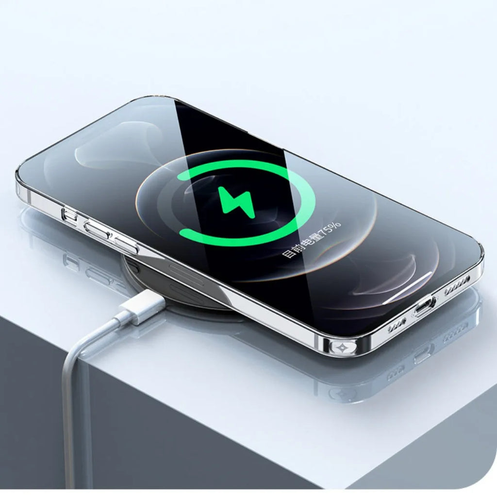Fully transparent silicone soft case for Apple iPhone, clear TPU back cover on an iPhone