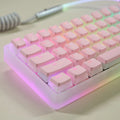Double Skin Milk Pudding Transparent PBT keycap set in pink colour OEM profile for mechanical keyboards